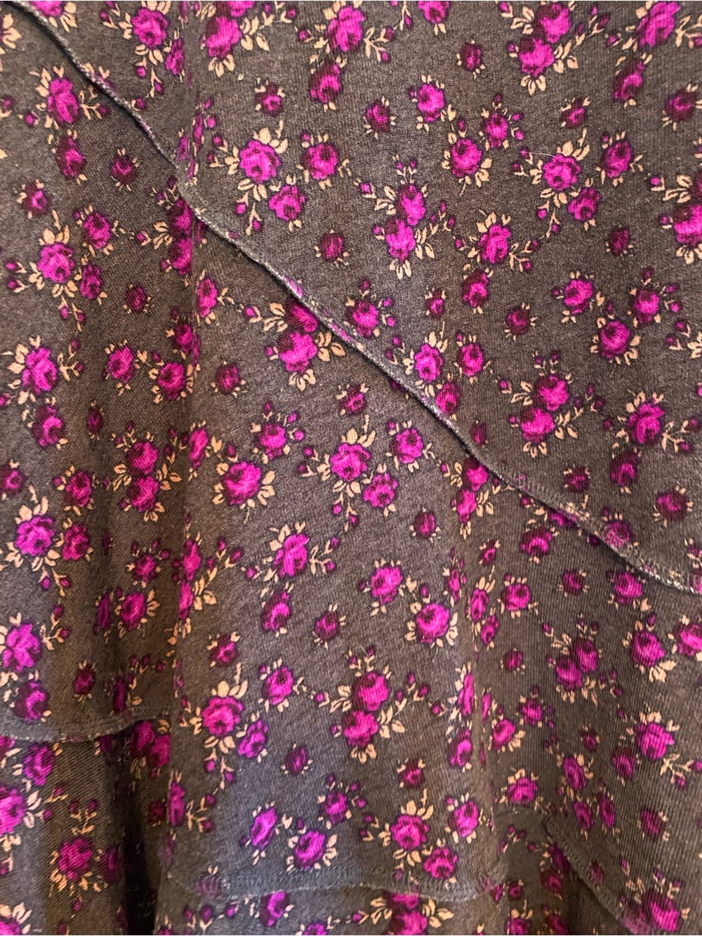 Free People Asymmetrical Floral Midi Skirt in Purple - Picture 3 of 5